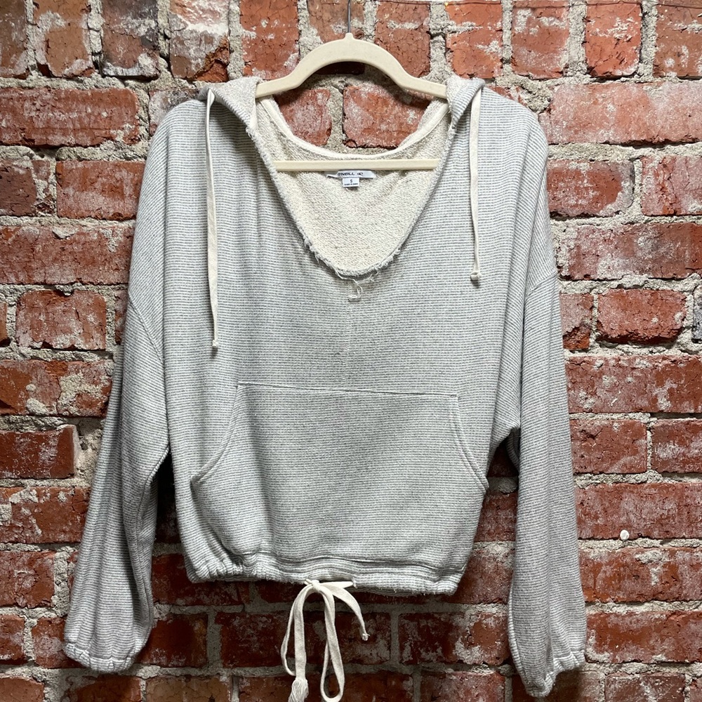 O’Neill Tie Hem Striped Hoodie- size S